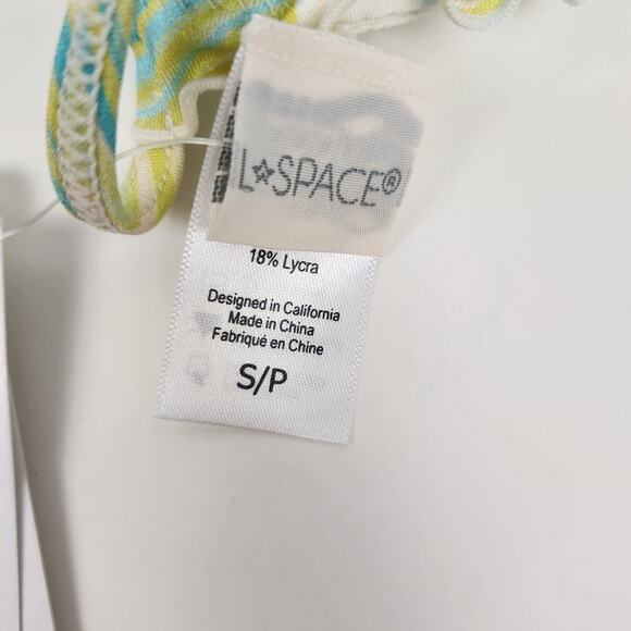 L*Space Maggie Triangle Bikini Top in Over the Edge Yellow Green Size Small NWT - Picture 6 of 6